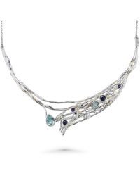 Isla Silver - Sterling Gemstone Statement Necklace With Topaz, Amethyst & Iolite - Lyst