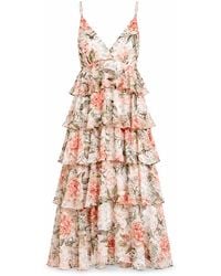 NEVA - Mirielle Tiered Midi Resort Dress - Lyst