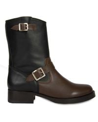Urbnkicks - Two-Tone Biker Boots - Lyst