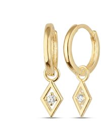 Spero London - Sterling Rhombus Pave Spike Drop Earrings - Lyst