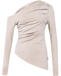Pcfg - Neutrals Your Itch Draped Long Sleeve Top - Lyst