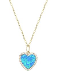 KAMARIA - Opal Heart Necklace With Crystals - Lyst