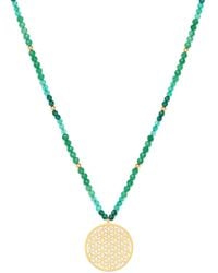 Seven Saints - Joy And Prosperity Flower Of Life Necklace, Aventurine, Spinel, Chrysoprase, All Gender - Lyst