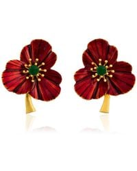 Milou Jewelry - Three-Leafed Clover Earrings - Lyst