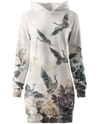 Aloha From Deer - Flying Cranes Oversize Hoodie Dress - Lyst