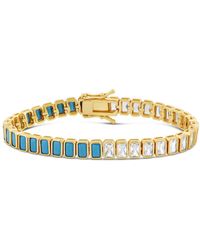 SHYMI - Bezel-Set Emerald Half Tennis Bracelet - Lyst