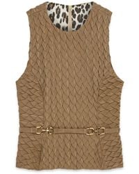 Amanda Thompson Couture - Marlo Waistcoat Sand Pinstripe - Lyst