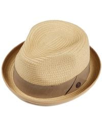 Dasmarca Hats - Neutrals Dasmarca Andy Short Brim Trilby Retro Summer Skimpy Brim Straw Braided Hat - Lyst