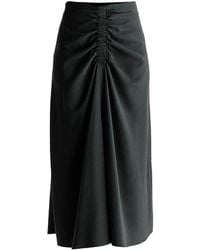 Paisie - Ruched Front Midi Skirt - Lyst