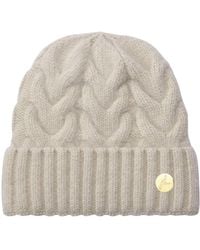 Hortons England - Neutrals Celtic Knit Wool Beanie Cream - Lyst