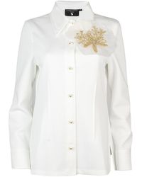 Laines London - Laines Couture Shirt With Embellished Cream & Shell - Lyst