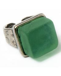Smart Glass Jewelry - Recycled Bottle Glass Cube Ring Antique Clear - Lyst