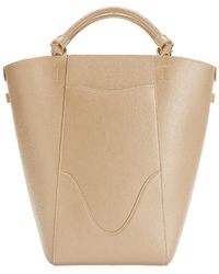 OLEADA - Marina Leather Bucket Bag Champagne - Lyst