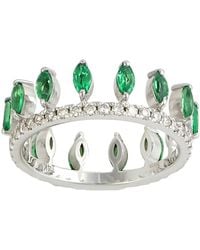 Artisan - Emerald & Diamond Crown Band Ring - Lyst