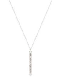 Seven Saints - Sanskrit Chant, May All Beings Be Happy And Free, Rhodium Bar Necklace - Lyst