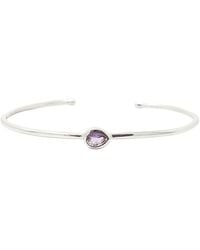 Sophelia - Minimalist Sterling Amethyst February Birthstone Bangle Bracelet - Lyst