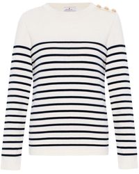 Peraluna - Audrey 100% Organic Cotton Stripe Pullover In Ecru/navy - Lyst