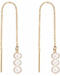 Lily & Roo - Cluster Pearl Drop Threader Earrings - Lyst