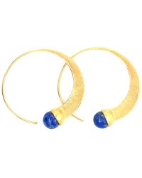 GEM BAZAAR - Lapis Loop Earrings - Lyst