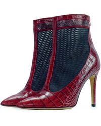 Stessa by Sarah - The Valentina Croc Mesh Boot - Lyst
