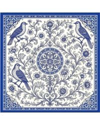 Silk and Bears - Chinoiserie Birds Silk Twill Scarf – Printed Mulberry Silk, Hand-Rolled Hem - Lyst