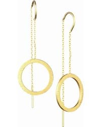 Protsaah Zurich - Shimmering Disks Circle Chain Threader Earrings - Lyst