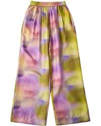 Lost Pattern - Brooklyn Silk Wide Leg Pants - Lyst