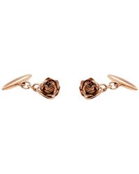 Lee Renee - Rose Cufflinks Rose Gold - Lyst