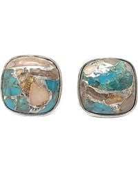 Harfi - Opal Sterling Gemstone Stud Earrings - Lyst