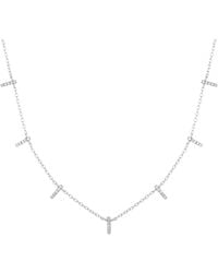 KAMARIA - Bar Choker Necklace With Crystals - Lyst