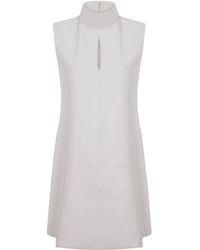 Thisisu Collection - Nara Cut-Out High-Neck Mini Dress – Ecru - Lyst