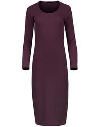 Conquista - Long Sleeve Round Neck Midi Dress - Lyst