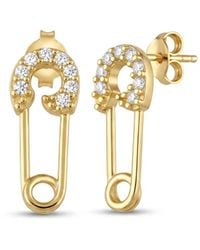Spero London - Sterling Jewelled Mini Safety Pin Stud Earring - Lyst