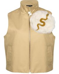 House of Laines London - Neutrals Laines Couture Hand Embellished Cream & Snake Flower Cropped Trench Gilet - Lyst