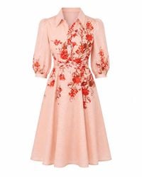 Girl In Mind - Renata Floral Boarder Print Print Midi Dress - Lyst