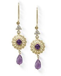Vintouch Italy - Filigrana Gold-plated Amethyst Earrings - Lyst