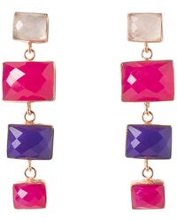 YAA YAA LONDON - Tropical Jewel Rose Gold Vermeil Statement Earrings - Lyst