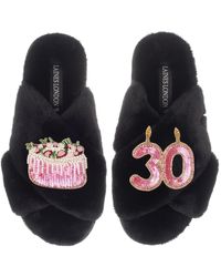 Laines London - Classic Laines Slippers With 30th Birthday & Cake Brooches - Lyst