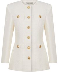 Nocturne - Tweed Jacket With Button Detail - Lyst
