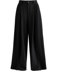 Paisie - High Waisted Wide Leg Tailored Trousers With Pleated Side Panels - Lyst