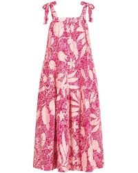Oh!Zuza - Neutrals Echo Viscose Maxi Dress Tie Shoulder & Belt - Lyst