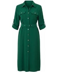 Yumi' - Stretch Midi Shirt Dress - Lyst