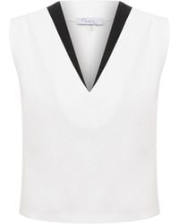 Maan Istanbul - Deep V-Neck, Sleeveless Blouse - Lyst
