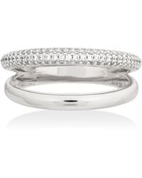 Shabella Nyc - Thin Pave Dual Ring - Lyst