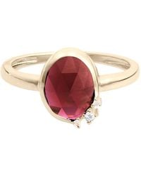 Zohreh - Rhodolite Garnet, Moonstone & Sapphire Ring 9K - Lyst