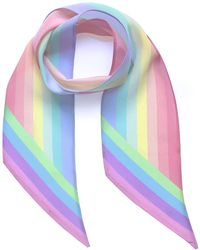 INGMARSON - Henley Silk Stripe Neck Scarf Rainbow Pastel - Lyst