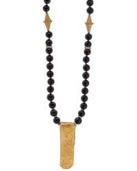 Ebru Jewelry - Egyptian Symbols Unique Pendant Onyx Stone Beaded Necklace - Lyst