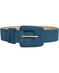 BeltBe - Suede Rectangle Buckle Belt - Lyst