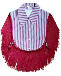 L2R THE LABEL - Striped Reversible Fringe Vest - Lyst