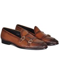 DAVID WEJ - Lorenzo Woven Monk Strap Loafers - Lyst